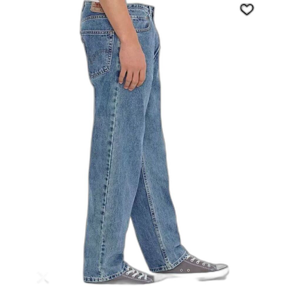 Levi’s 550 Relaxed Fit Blue Denim Stone Washed Distressed Faded Jeans Sz 36 X 30